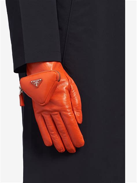 prada orange gloves|Farfetch Prada gloves.